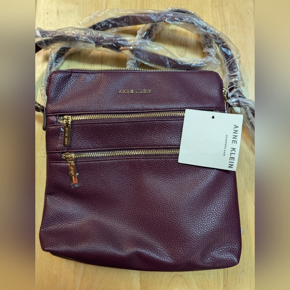 NWT Anne Klein Burgundy crossbody 3 pieces